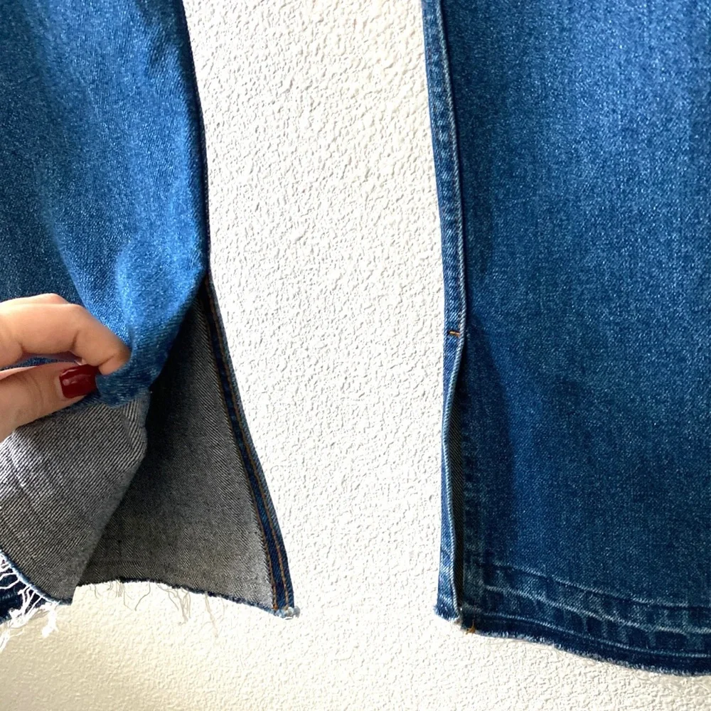Sandro Paris NWT Viky Slit Release Hem Straight Leg Jeans in Blue Vintage - Picture 8 of 10